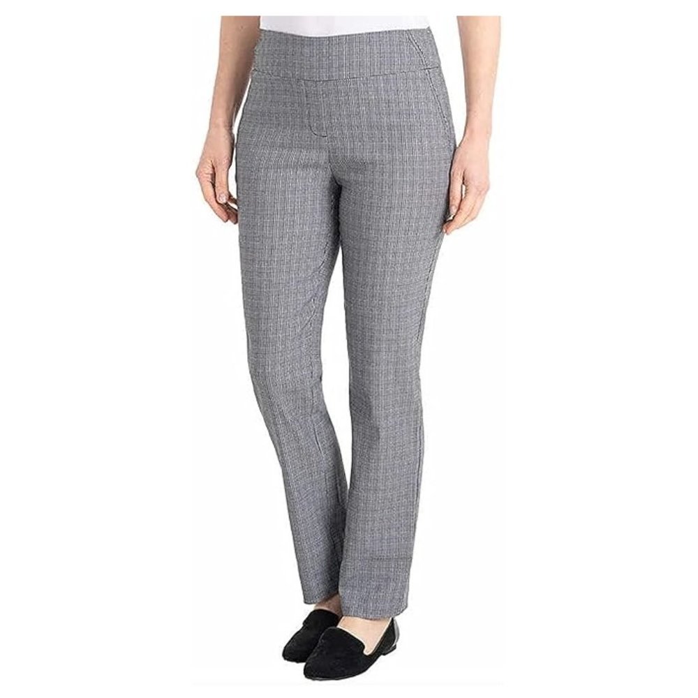 NWT Hilary Radley Women Pull On Ankle Dress Pants Black/White/Gray 2XL $50 4D065